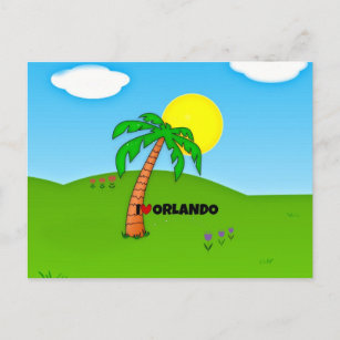I Love Orlando, Palm Tree and Sunshine Postcard