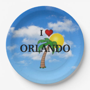 I Love Orlando Paper Plate