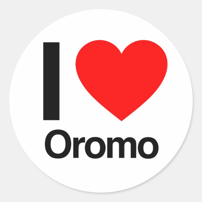 i love oromo classic round sticker (Front)