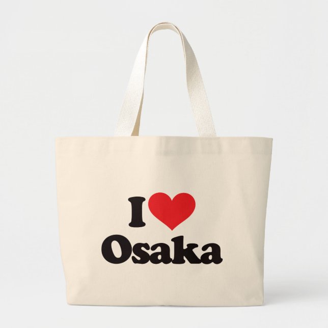 I Love Osaka Large Tote Bag (Front)