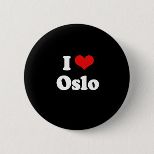 I LOVE OSLO 6 CM ROUND BADGE