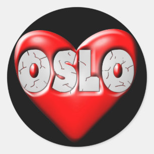 I Love Oslo Norway Classic Round Sticker