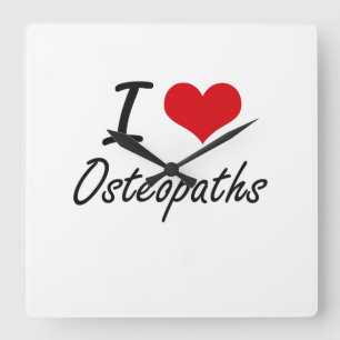 I love Osteopaths Square Wall Clock