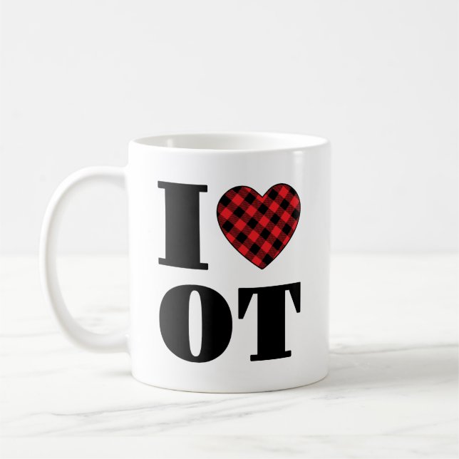 I Love OT Occupational Therapy Coffee Mug (Left)