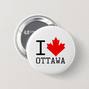 I Love Ottawa, Ontario Canada Maple Leaf 6 Cm Round Badge