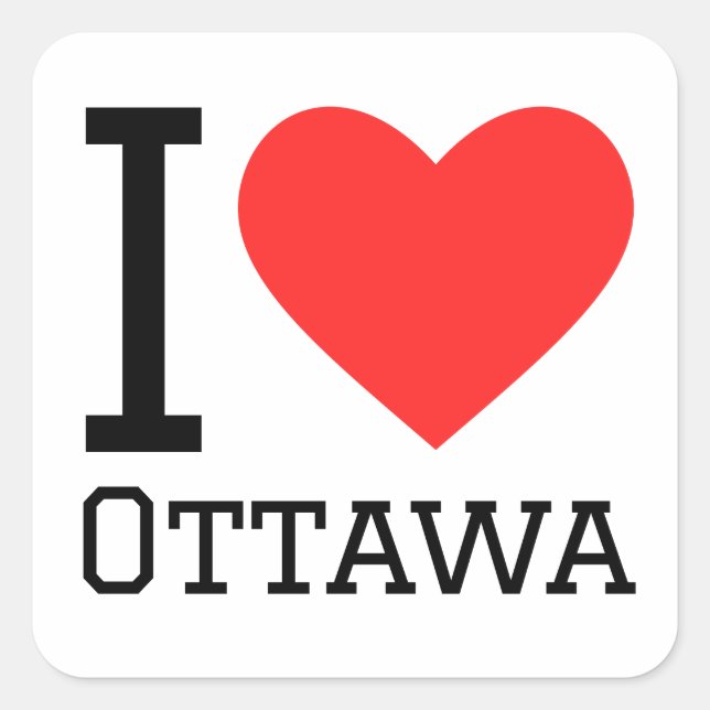 I love Ottawa  Square Sticker (Front)