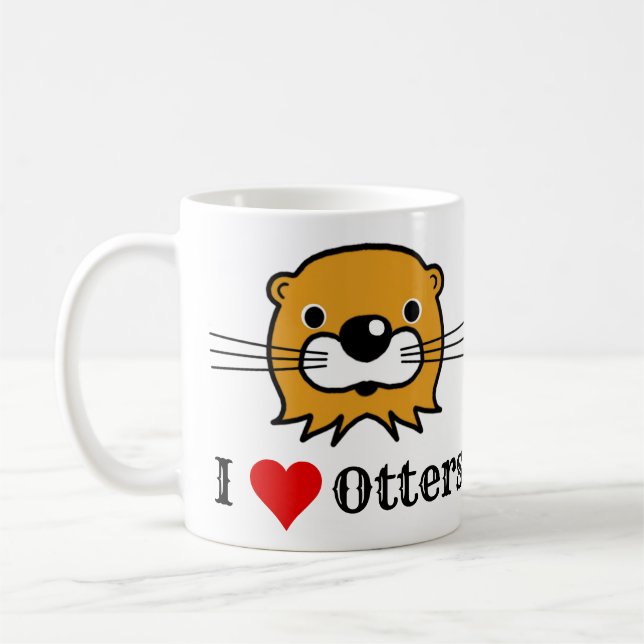 I Love Otters. Otter Appreciation. Loves Otters Coffee Mug (Left)