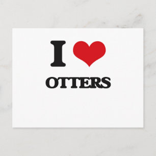 I Love Otters Postcard