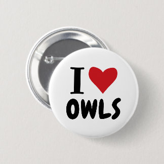 I Love Owls 6 Cm Round Badge