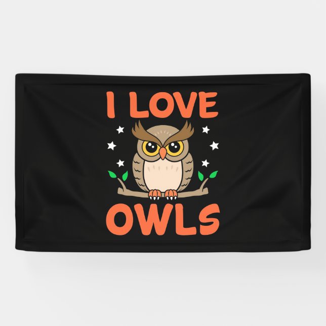 I Love Owls Banner (Horizontal)