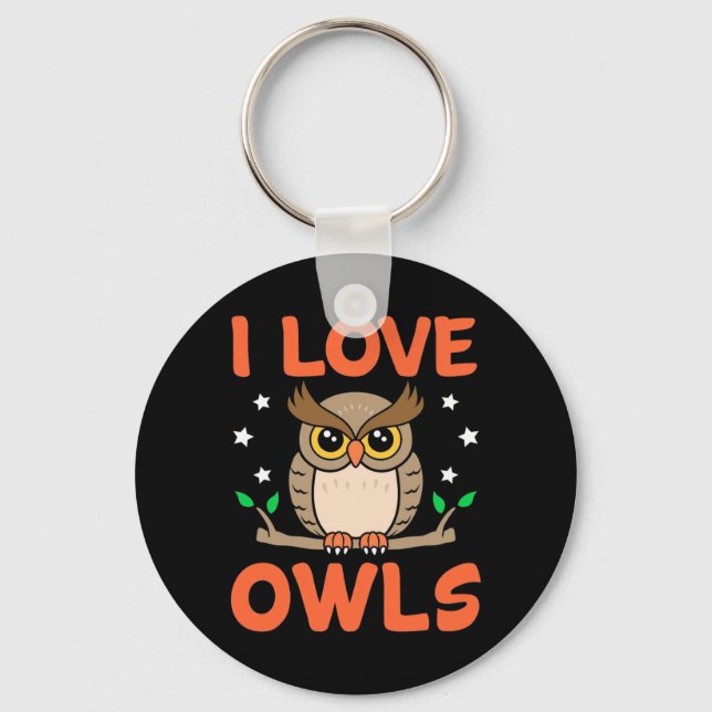 I Love Owls Key Ring (Front)