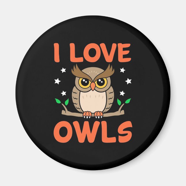 I Love Owls Magnet (Front)