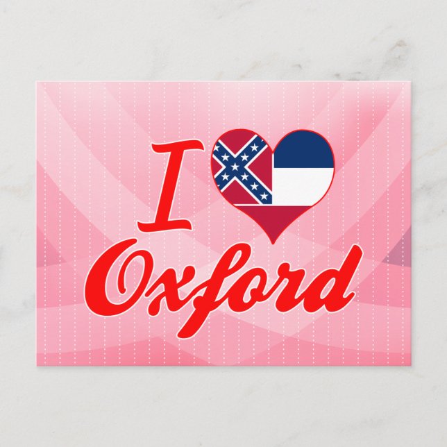 I Love Oxford, Mississippi Postcard (Front)