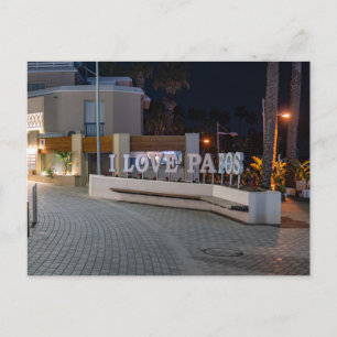 I Love Pafos sign at night Postcard
