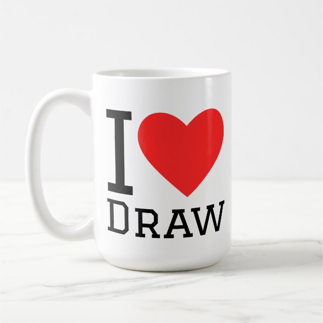 I love paint square sticker coffee mug (Left)