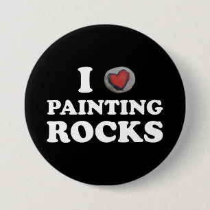 I Love Painting Rocks Cute Rock Painter 7.5 Cm Round Badge