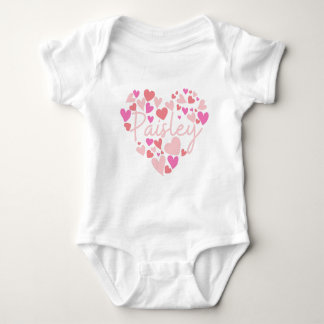 I love Paisley hearts in pink Baby Bodysuit