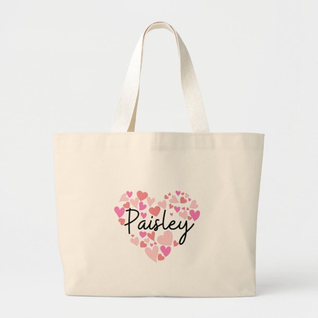 I love Paisley Large Tote Bag (Front)