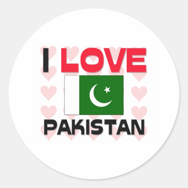 I Love Pakistan Classic Round Sticker (Front)