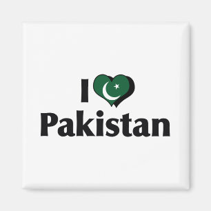 I Love Pakistan Flag Magnet