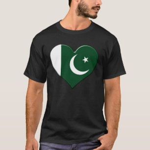 I love Pakistan National Flag Pride Heart T-Shirt