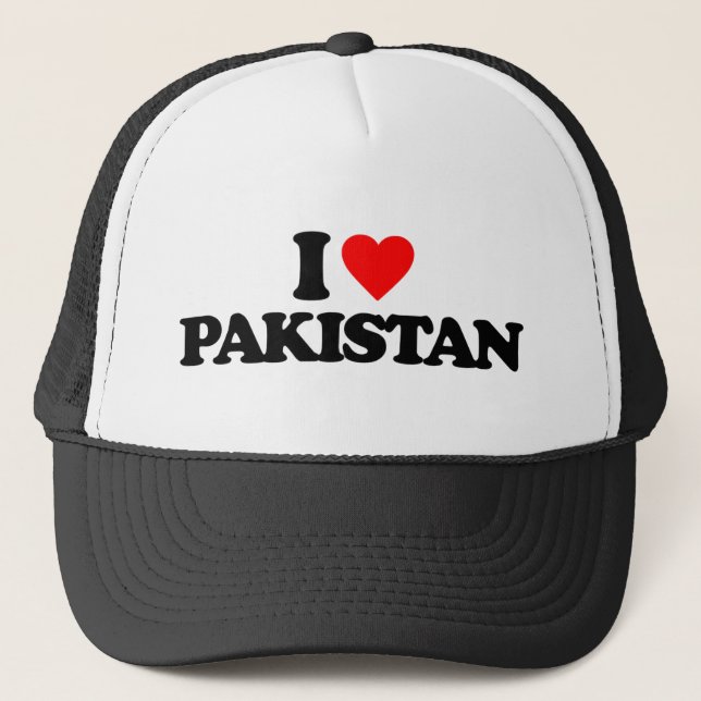 I LOVE PAKISTAN TRUCKER HAT (Front)