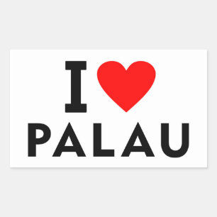I love Palau country like heart travel tourism Rectangular Sticker