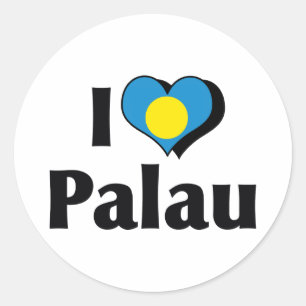 I Love Palau Flag Classic Round Sticker