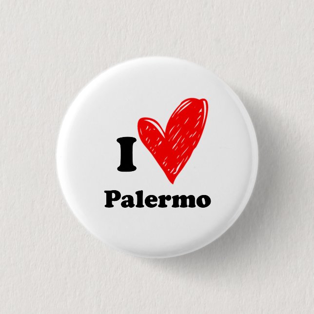I Love Palermo 3 Cm Round Badge (Front)