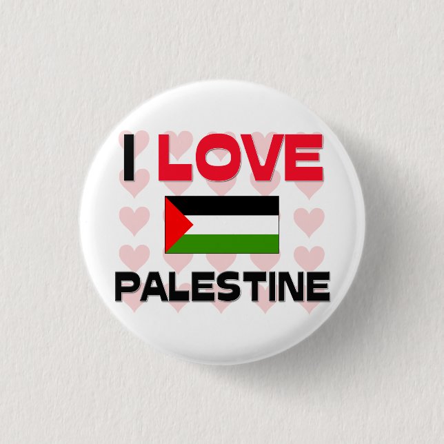I Love Palestine 3 Cm Round Badge (Front)