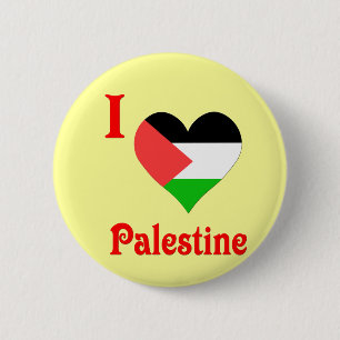 I Love Palestine Flag 6 Cm Round Badge