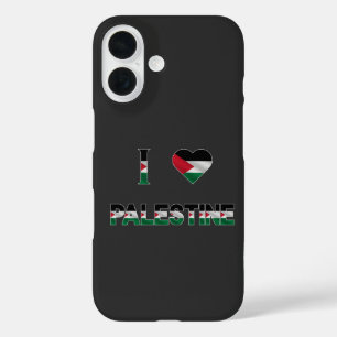 I Love Palestine Heart Flag Unity Freedom iPhone 16 Case