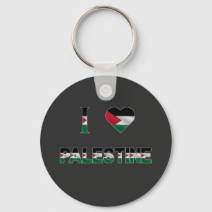 I Love Palestine Heart Flag Unity Freedom Key Ring