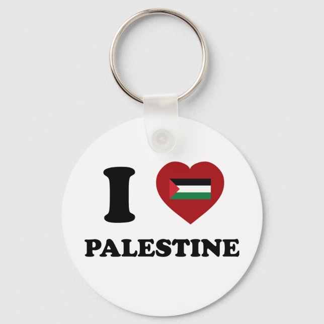 I Love Palestine Key Ring (Front)