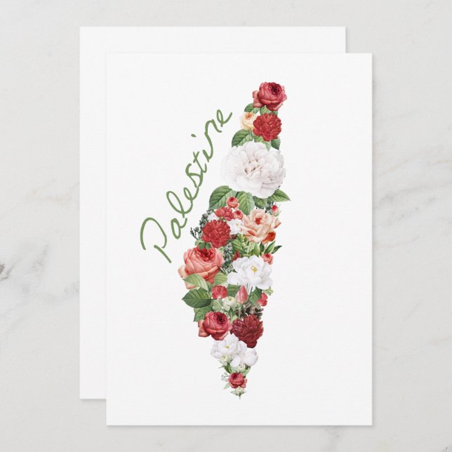 I Love Palestine My Homeland Palestinian Map  Invitation (Front/Back)