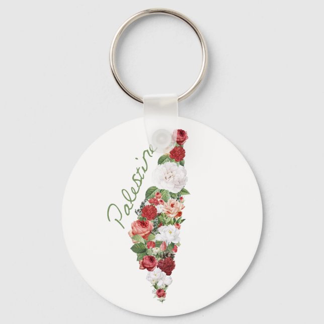 I Love Palestine My Homeland Palestinian Map  Key Ring (Front)