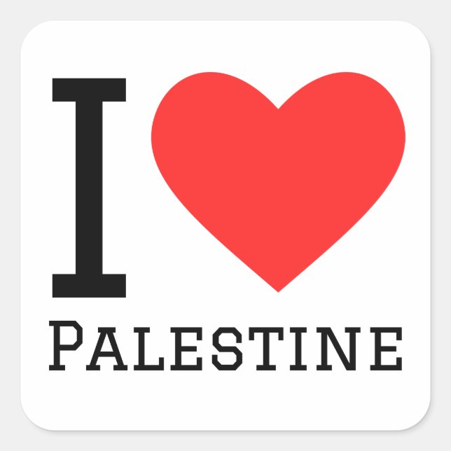 I love Palestine  Square Sticker (Front)