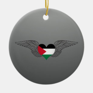 I Love Palestine -wings Ceramic Ornament