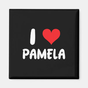 I Love Pamela - Heart - Name Magnet