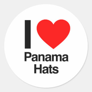 i love panama hats classic round sticker