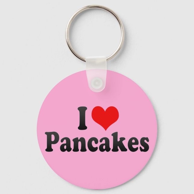 I Love Pancakes Key Ring (Front)