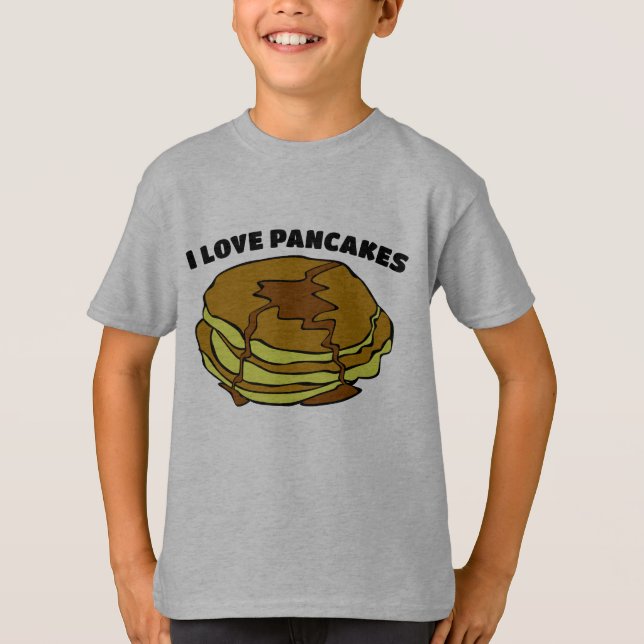 I LOVE PANCAKES Kids T-Shirts (Front)