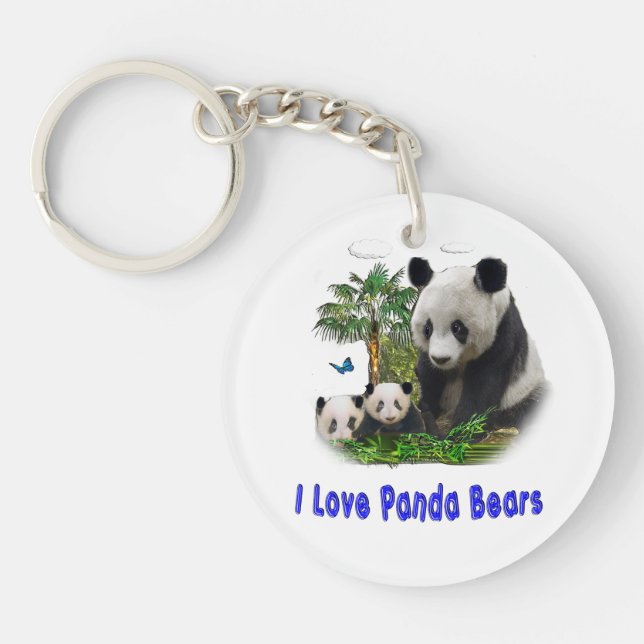 I love panda Bears Key Ring (Front)