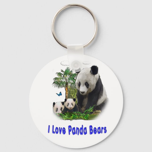 I love panda Bears Key Ring (Front)