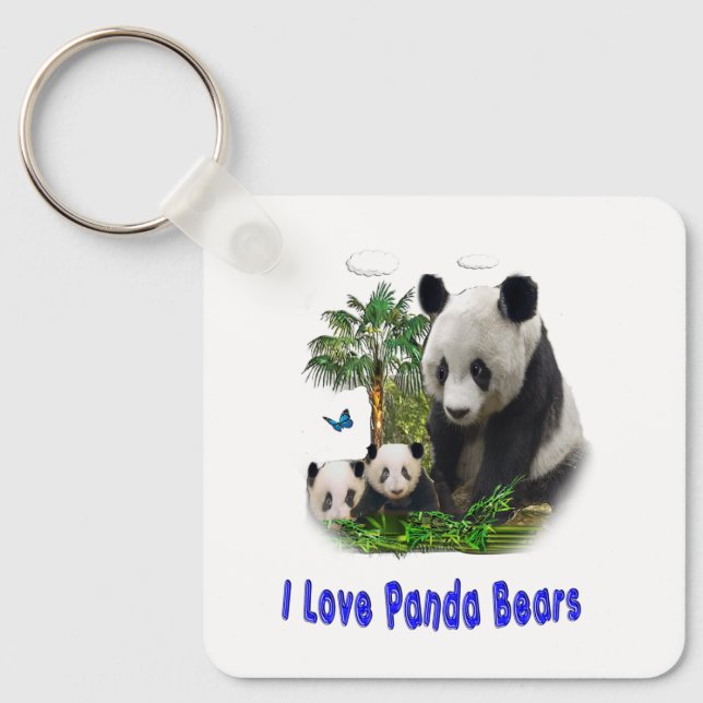 I love panda Bears Key Ring (Front)