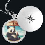 I love panda Bears Locket Necklace<br><div class="desc">I love panda bears</div>
