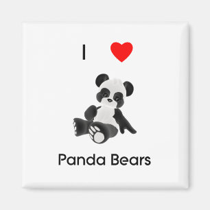 I Love Panda Bears Magnet