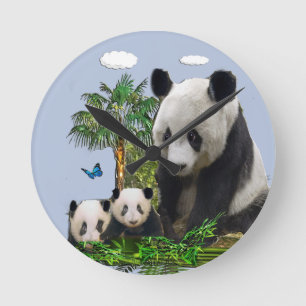 I love panda Bears Round Clock