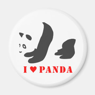 I Love Panda (Black) Magnet
