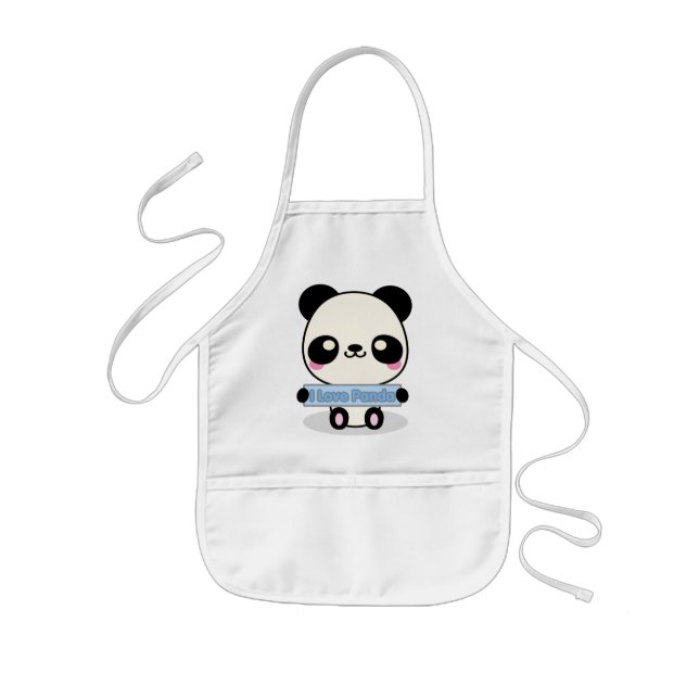 I Love Panda Kids Apron (Front)